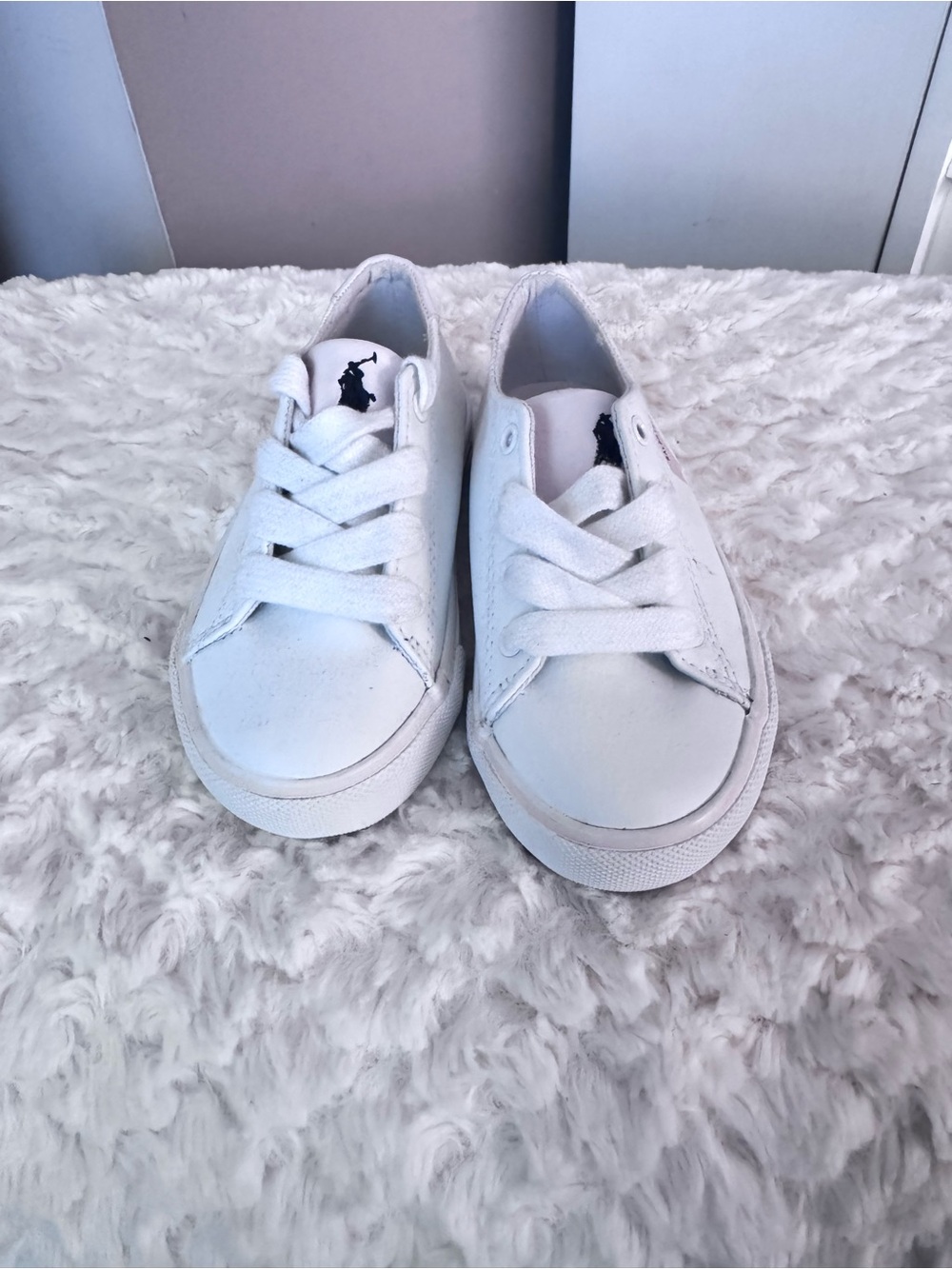 Polo by Ralph Lauren White Kids Lace-Up Low-Top Sneakers